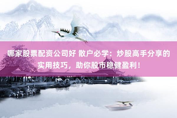 哪家股票配资公司好 散户必学：炒股高手分享的实用技巧，助你股市稳健盈利！